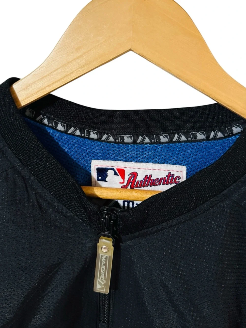 NEW YORK METS Baseball Jacket Windbreaker Dugout Majestic MLB Collection Mens